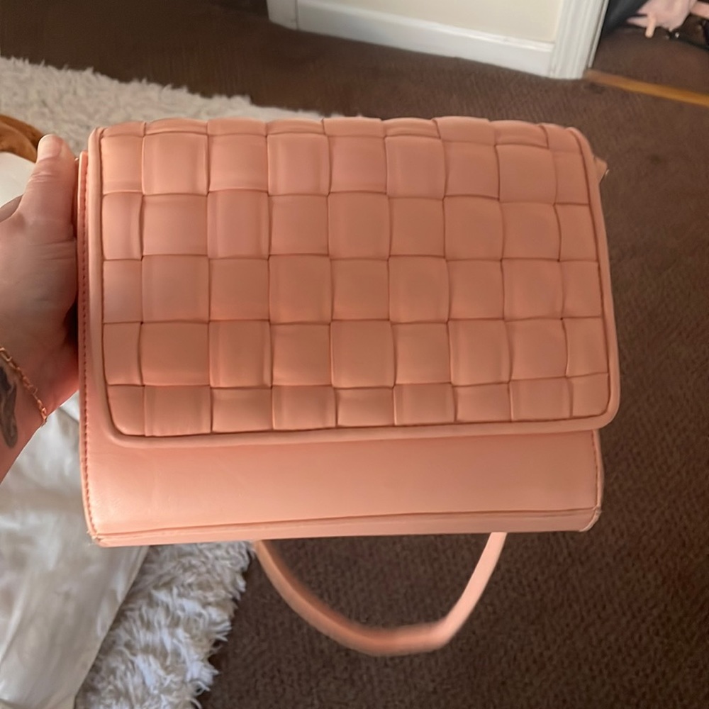 Light Orange Satchel with Gold Hardware